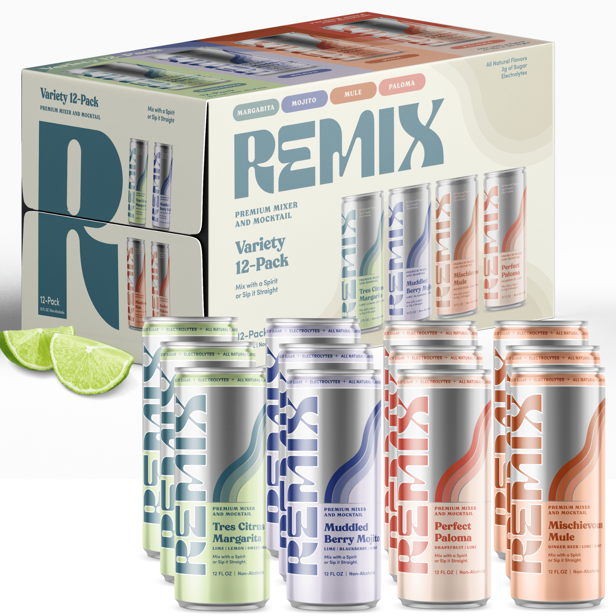 REMIX Classic Variety (12 pack) | Non-Alcoholic Drinks and Mocktails